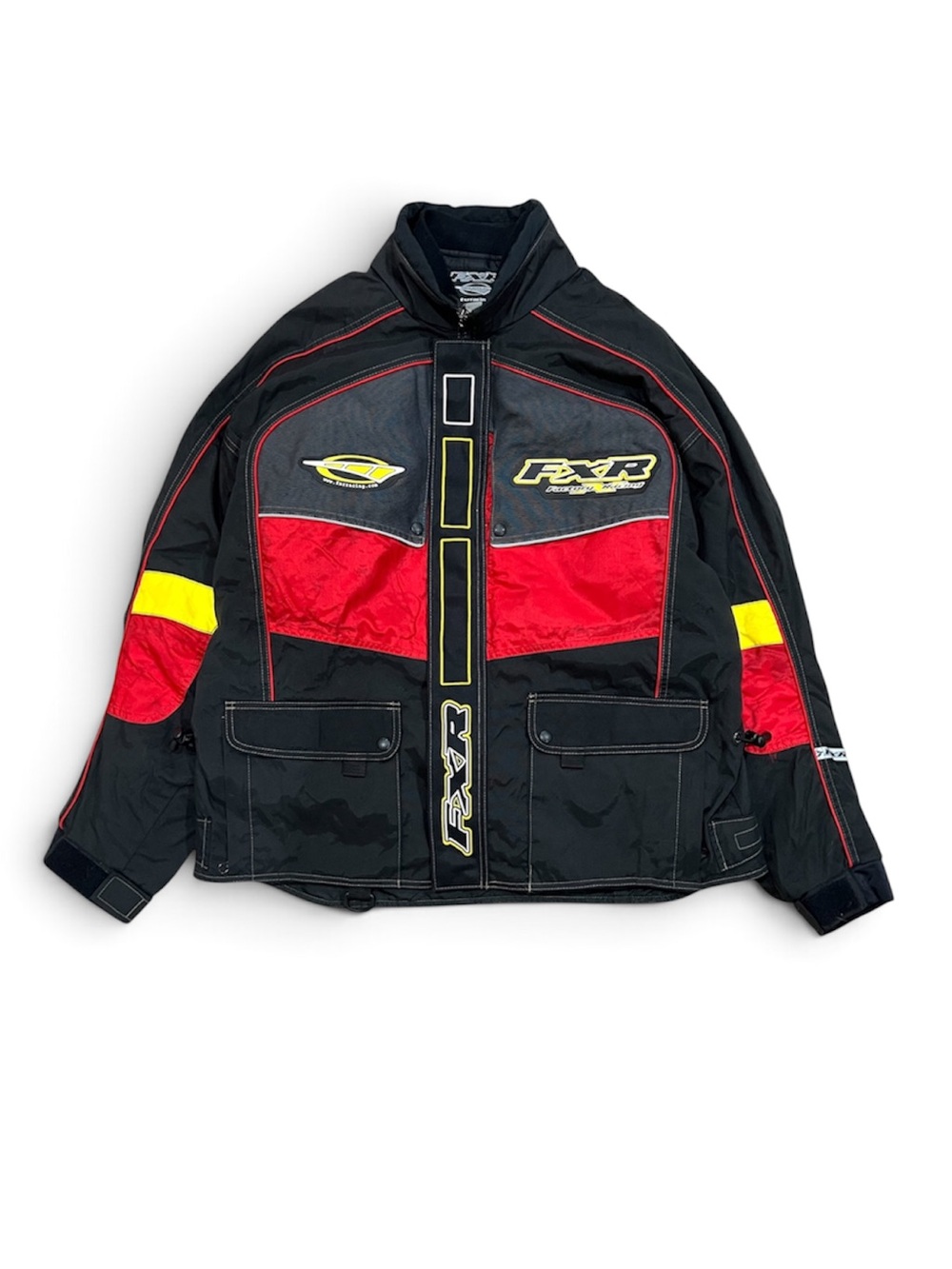 Vintage FXR Factory Racing Black Red Yellow Snowmobile Jacket Size XL